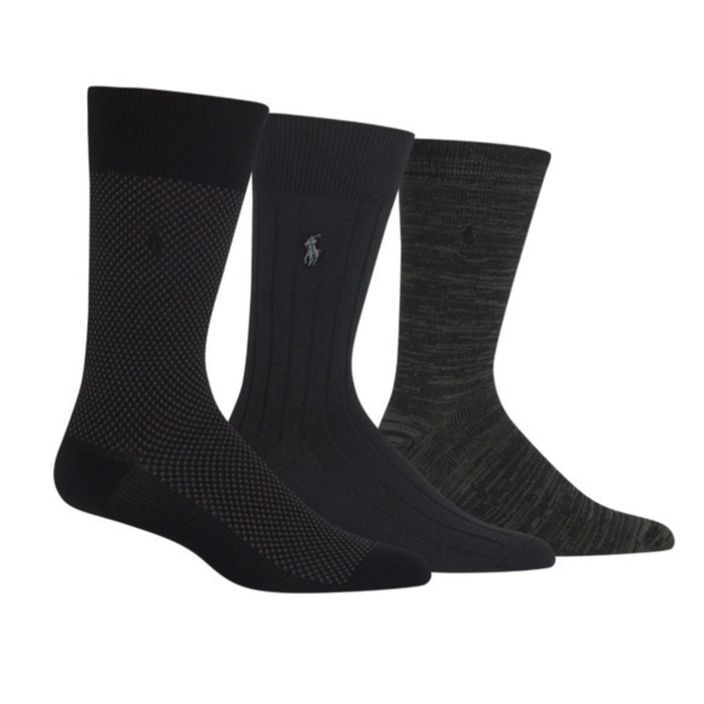 NWT. POLO RALPH LAUREN Men’s Assorted 6 Pack Bird's Eye Socks